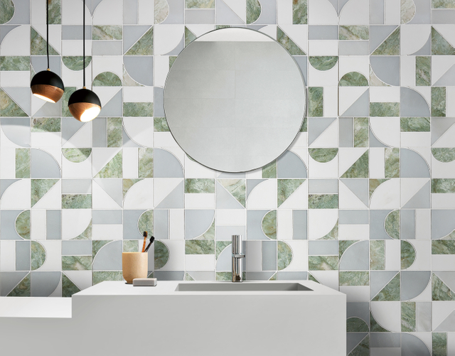 Irregular Unit Shapes Marble Mosaic HS2444