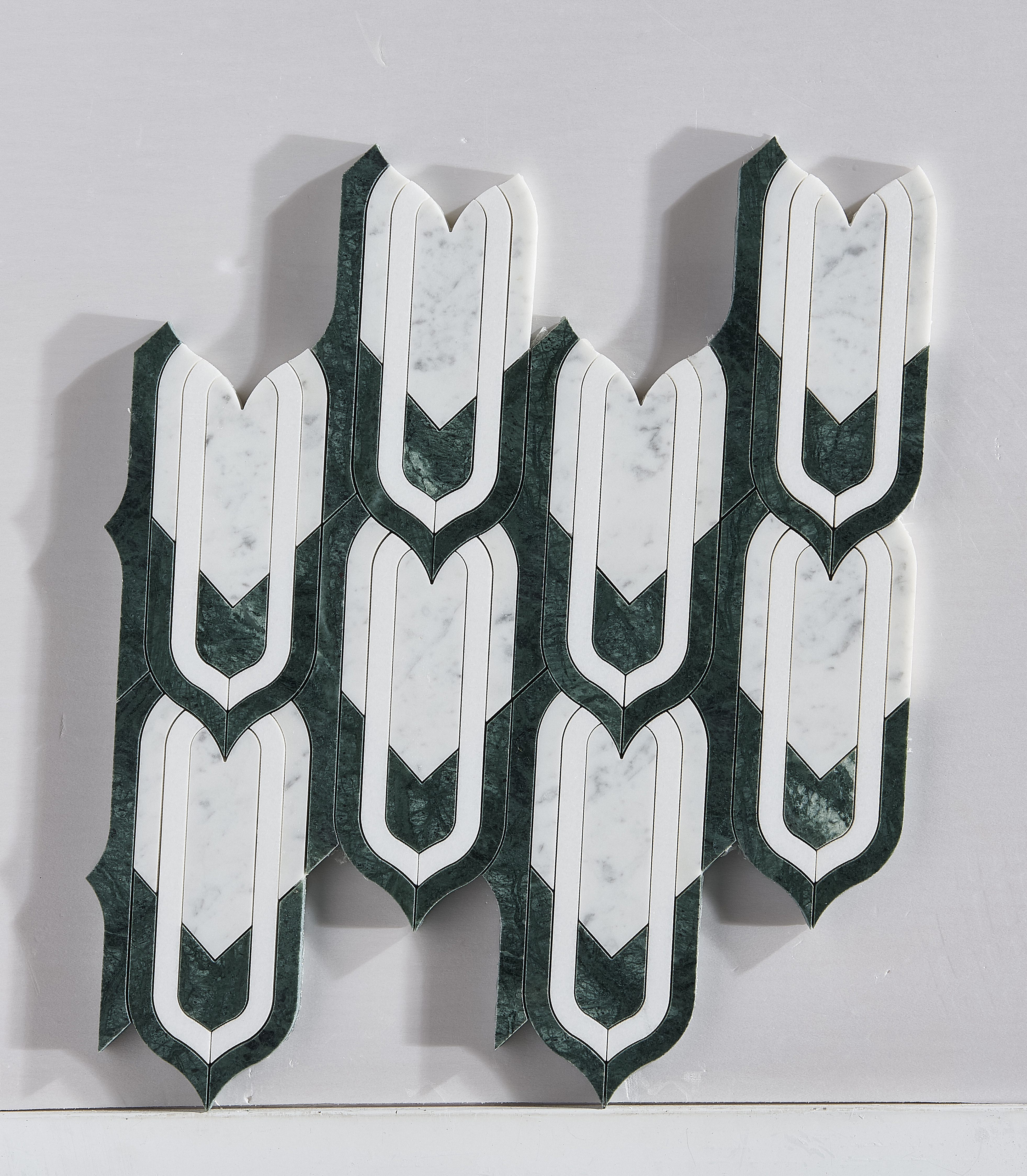 Green Marble Water Jet Mosaic Arrow shape YC0712-6