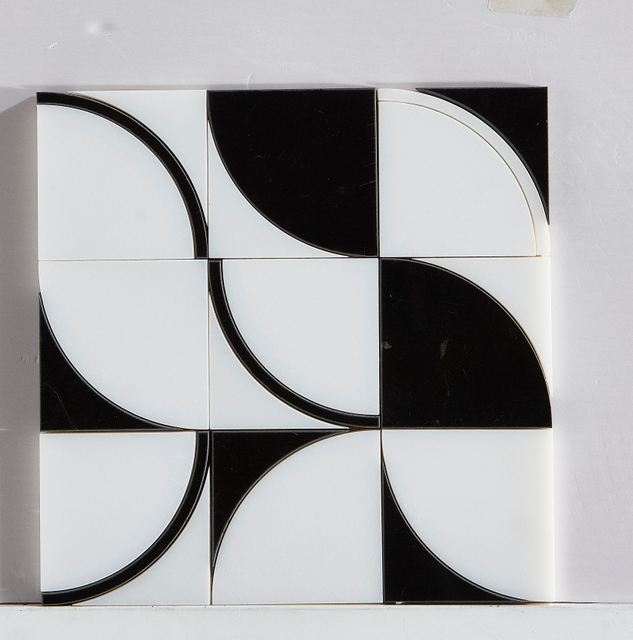 Marble White and Marble Black and Marble Grey Mosaic YC0712-25