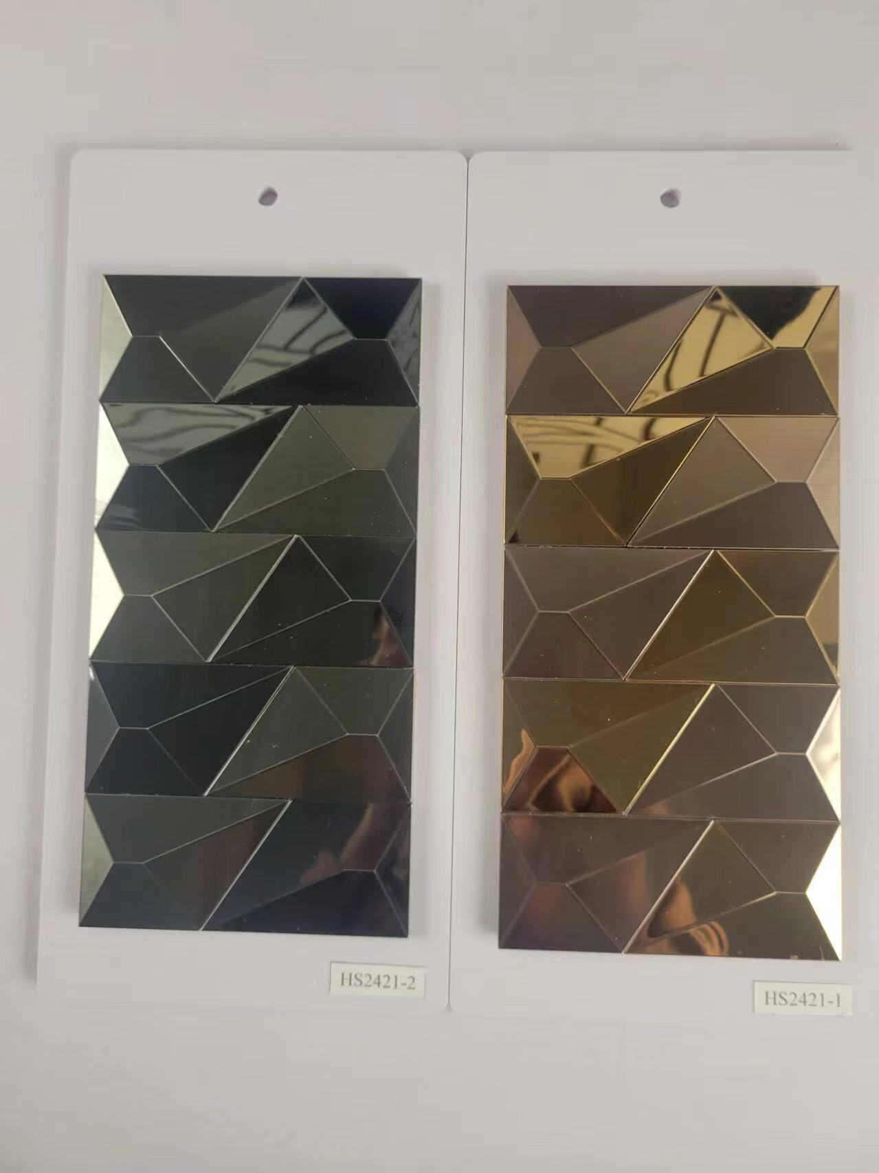 Rose Gold Stainless Steel Square Metal Mosaic for Bathroom Shower Wall HS2421-1