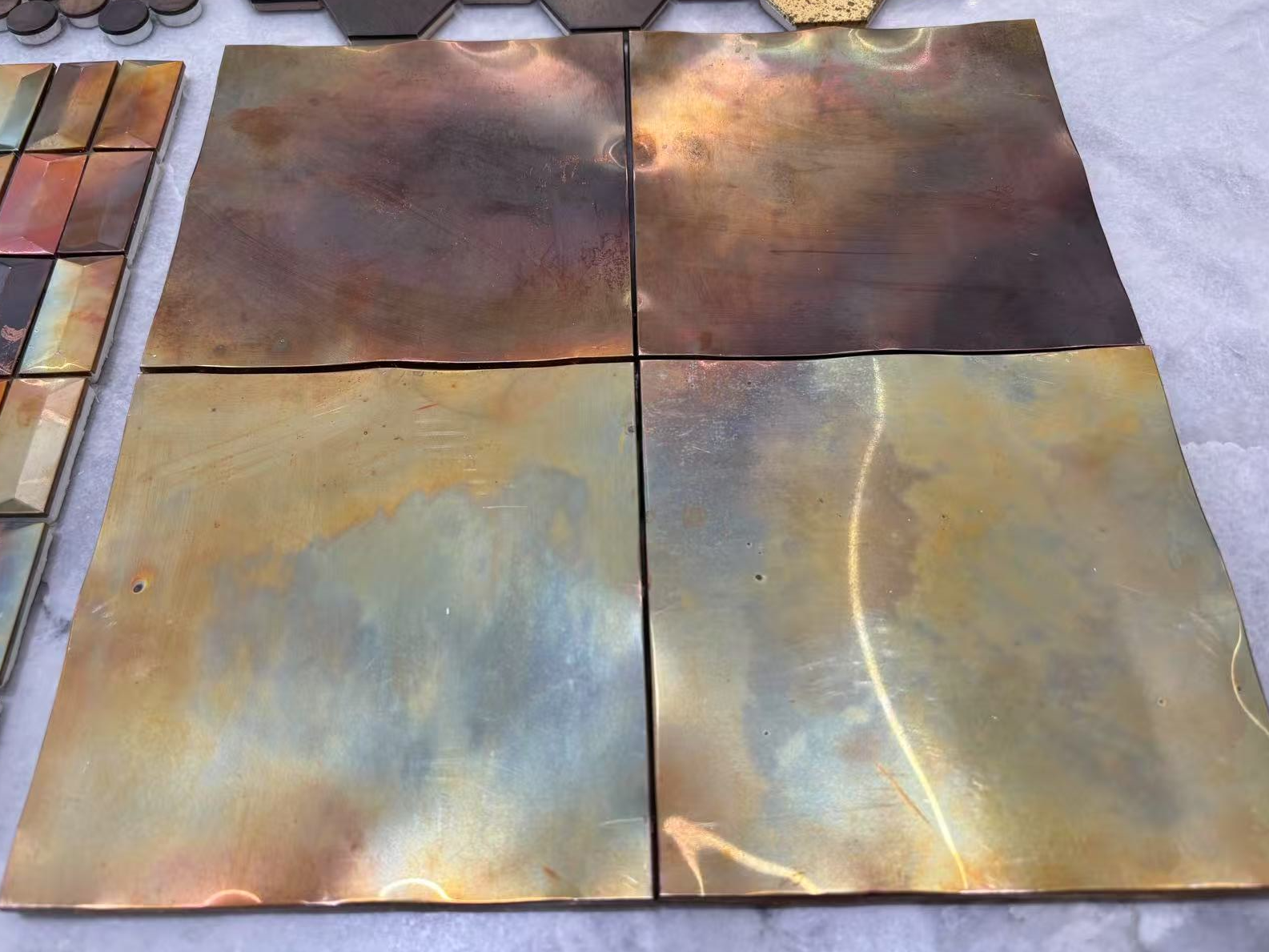 Brass square metal mosaic Decor HS2443