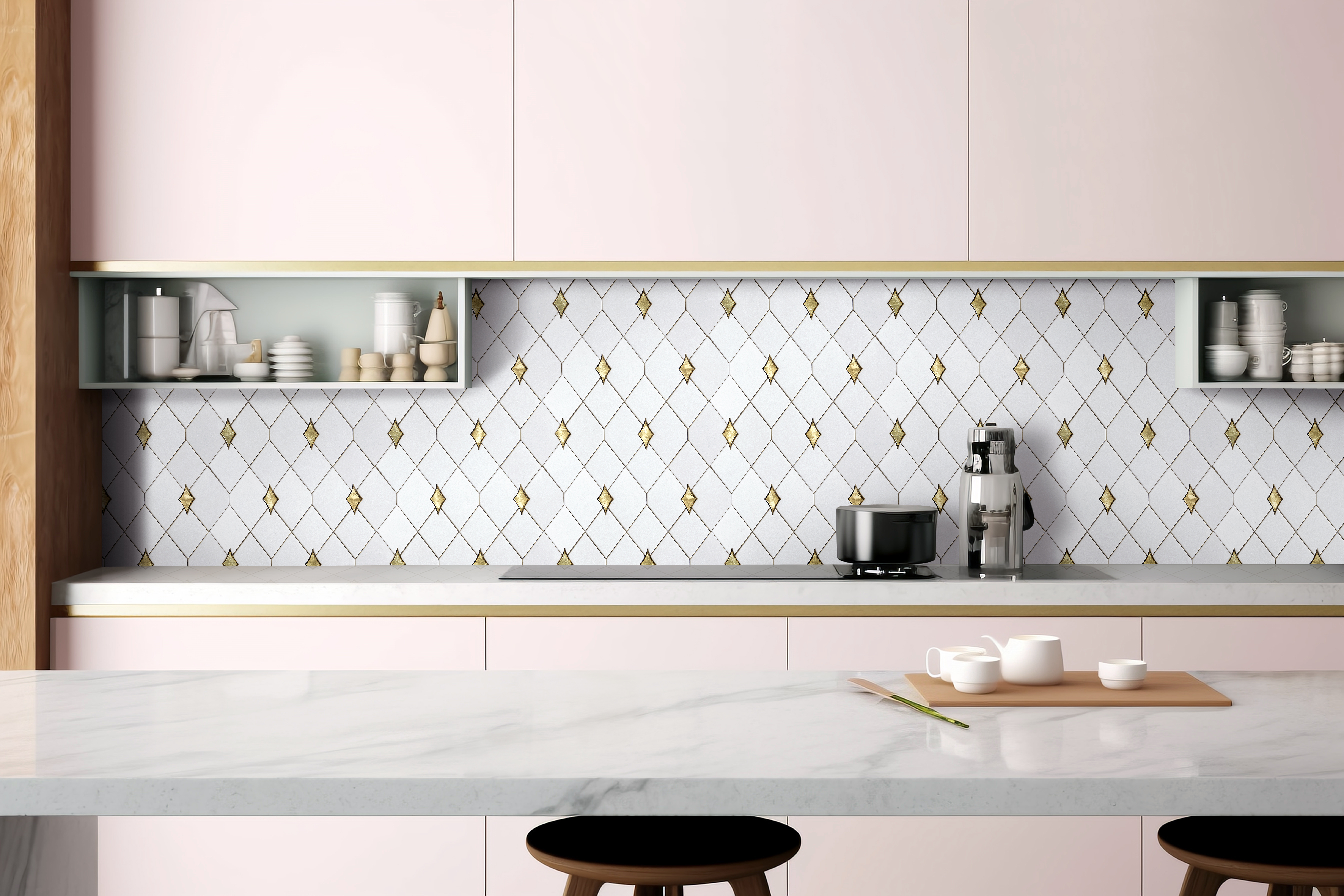 White Marble & Glass Mix Mosaic
