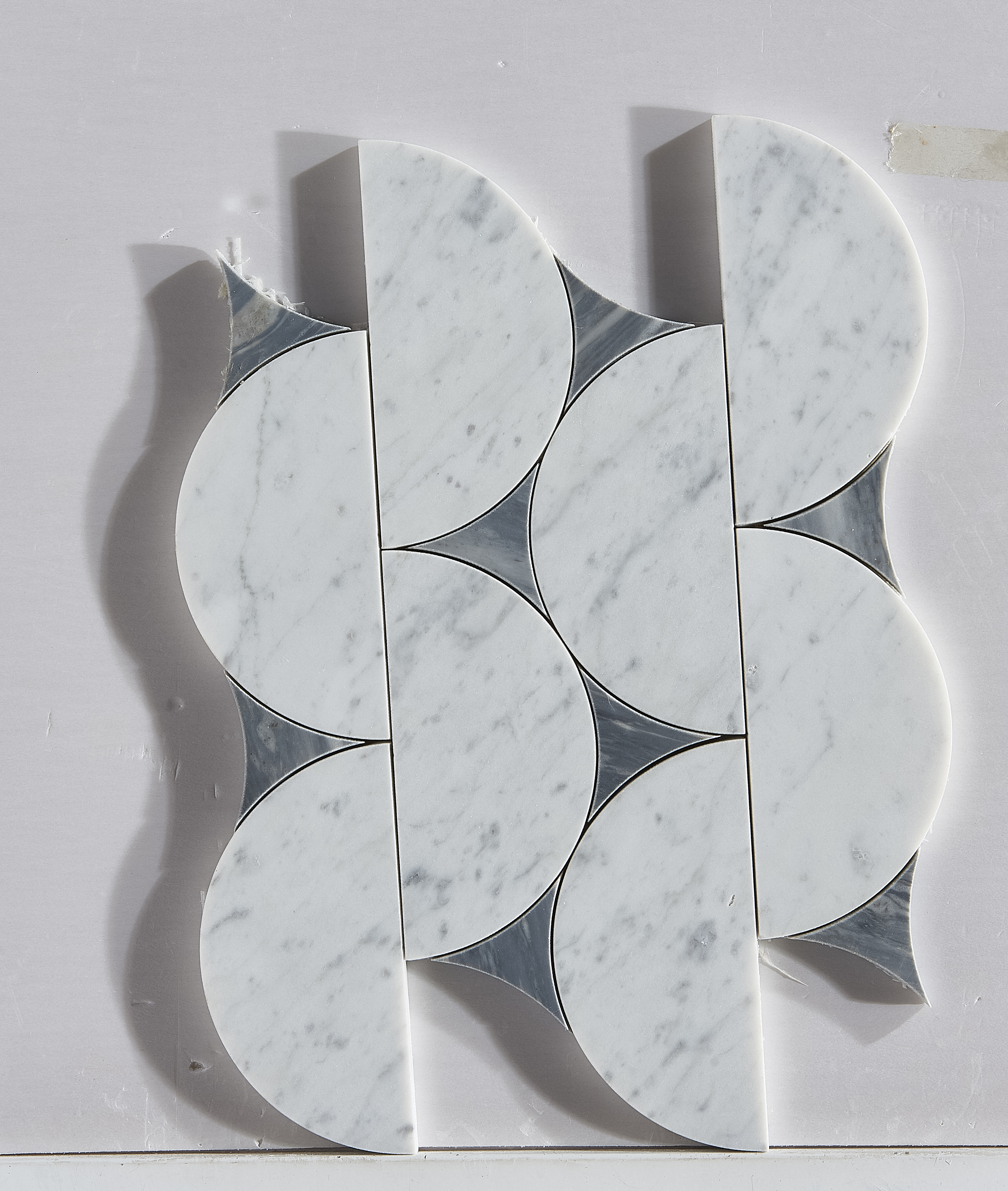 Marble Sichuan White Black Calacatta Grey Water Jet Mosaic YC0712