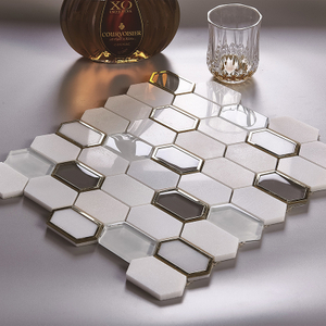  White Marble & Metal & Glass Mosaic HS1003-2